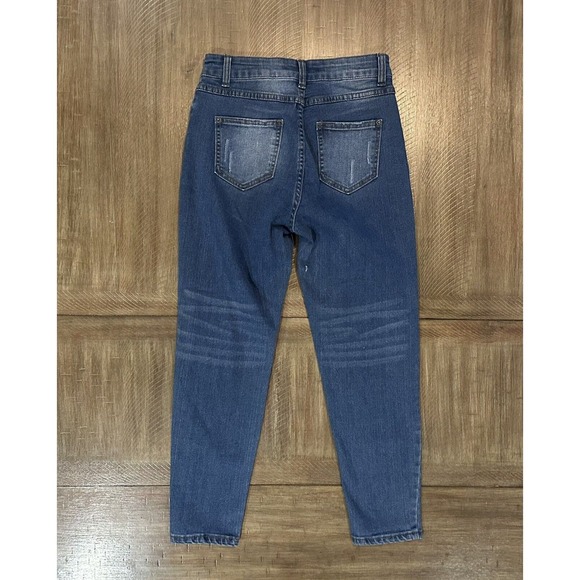 NWT OG Oyster Guy Distressed Skinny Leg Stretch Blue Denim Jeans Junior's Size 7 - Picture 14 of 15